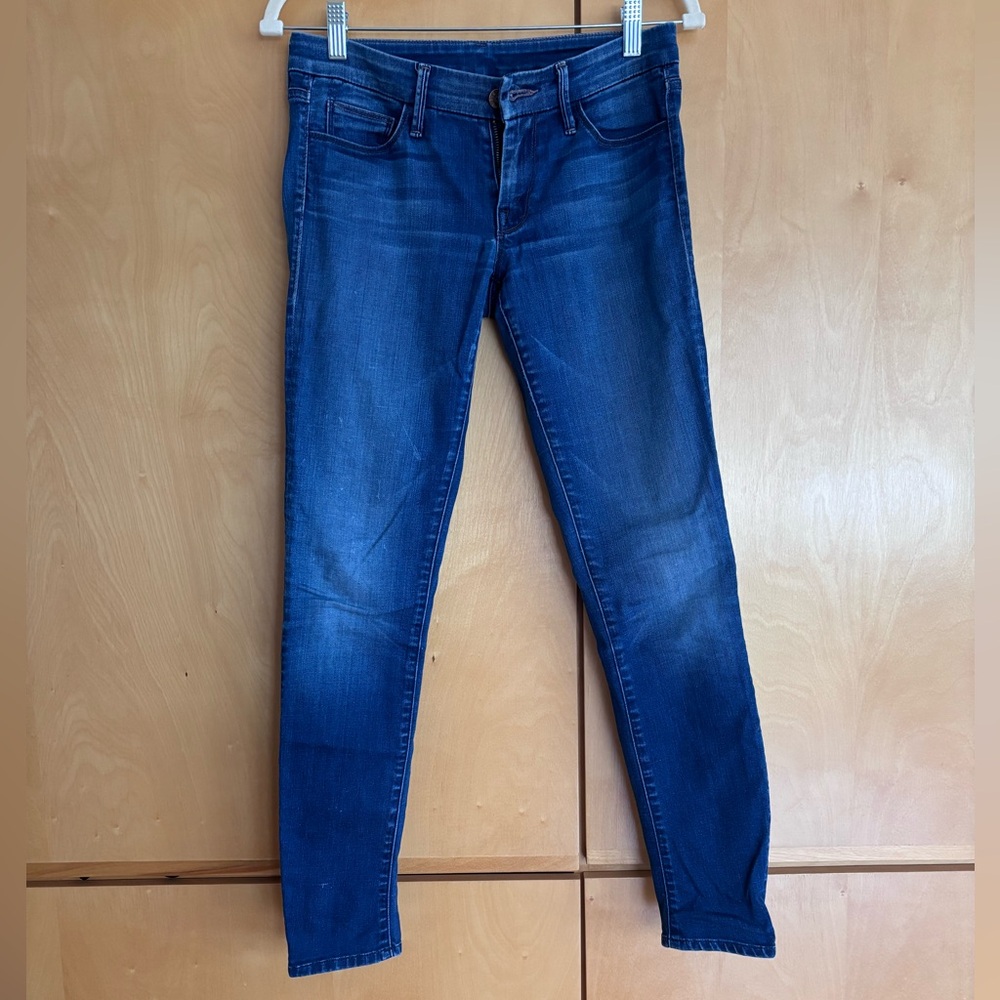 MOTHER Blue Skinny Jeans with Tapered Leg